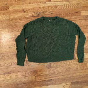 Moss Green Cable Knit Sweater